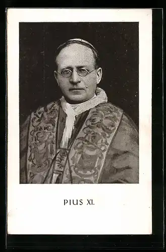 AK Portrait von Papst Pius XI. mit Brille