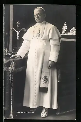 AK Papst Pius XI. in weisser Soutane