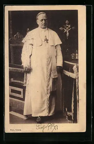 AK Portrait von Papst Pius XI. in Robe