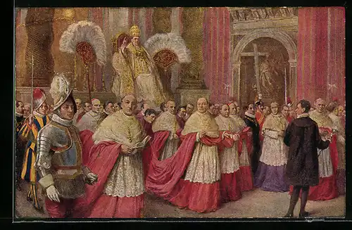 AK Il Pontefice Pio XI in sedia Gestatoria nella Basilica di San Pietro, Papst Pius XI. auf dem Heiligen Stuhl