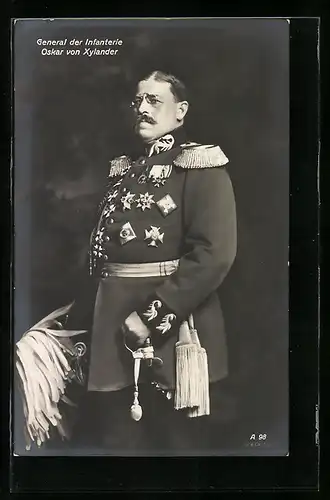 AK General der Infanterie Oskar von Xylander in Galauniform mit Orden, Heerführer, Zwicker