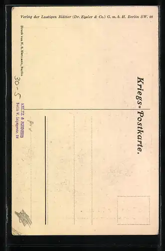 AK Franzose versucht Kriegsschiffe zu stoppen, Propaganda 1. Weltkrieg