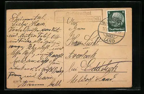 AK Landpoststempel Grünenthal (Holst.)