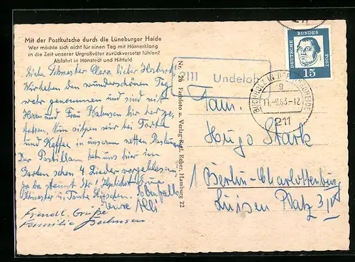 AK Landpoststempel Undeloh