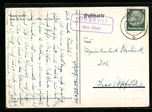AK Landpoststempel Götzdorf über Stade