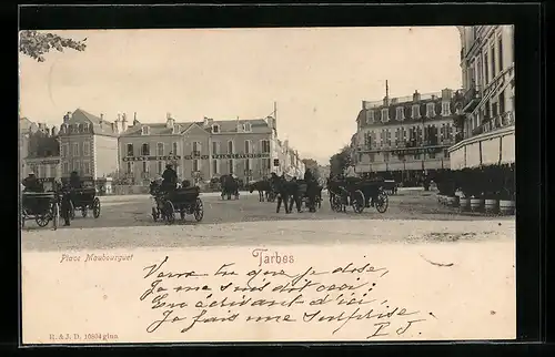 AK Tarbes, place Maubourguet, grand-hôtel de la Paix-Claverie