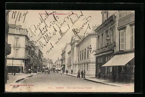 AK Tarbes, Rue des Grands Fossés, Strassenpartie