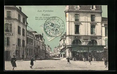 AK Tarbes, Rue des Grands Fosses, Vue prise du Marcadieu, Strassenpartie