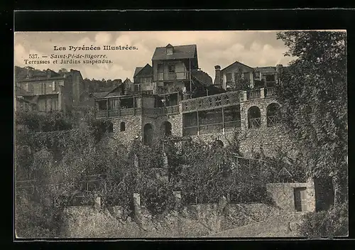 AK Saint-Pé-de-Bigorre, Les Pyrénées Illustrées, Terrasses et Jardins suspendus