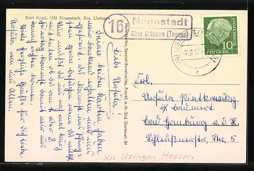 AK Naunstadt /Krs. Usingen, Blick auf das Rathaus, Dorfpartie