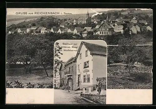 AK Reichenbach, Gasthaus zur goldenen Rose, Gesamtansicht