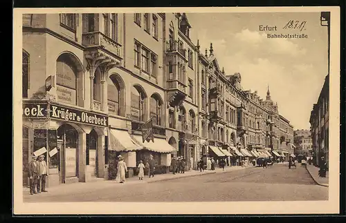 AK Erfurt, Ladenzeile an der Bahnhofsstrasse