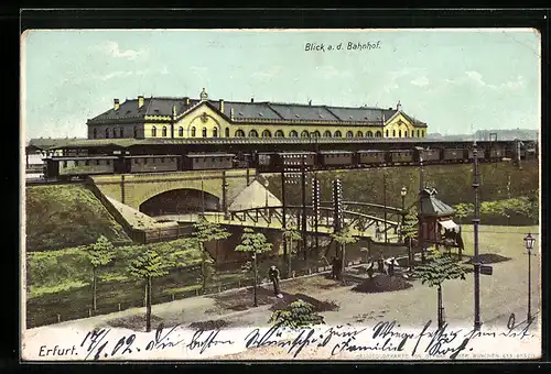 AK Erfurt, Blick auf den Bahnhof