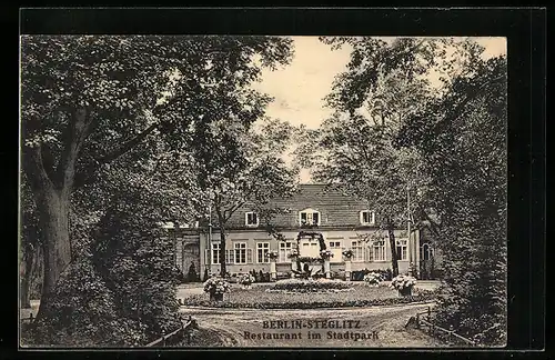 AK Berlin-Steglitz, Restaurant im Stadtpark