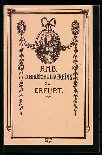 Künstler-AK Erfurt, A. H. B. des Bauschulvereins, Gebäude, Ornamente