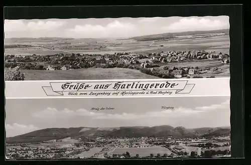 AK Harlingerode, Blick vom Langenberg, Gesamtansichten mit Blick nach Bad Harzburg