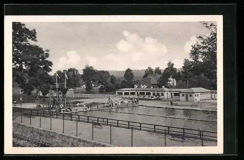 AK Berggiesshübel, belebtes Freibad