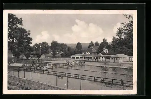 AK Berggiesshübel, belebtes Freibad