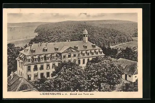 AK Liebenburg a. H., Schloss vom Turm aus gesehen