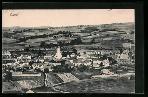 AK Ostritz, Totalansicht, Luftbild