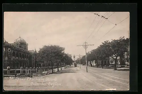 AK Colombo, Ceylon, 36 Upper Catham Street, Strassenbahn