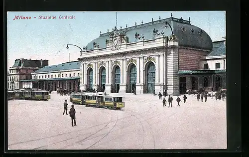 AK Milano, Strassenbahn am Hauptbahnhof