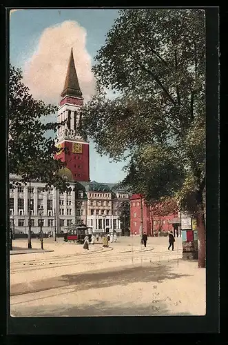 AK Kiel, Rathaus und Strassenbahn