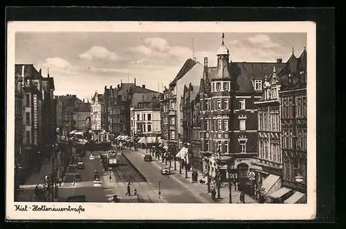 AK Kiel, Strassenbahn an der Holtenauerstrasse