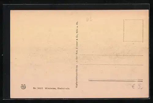 AK Wiesbaden, Strassenbahn in der Rheinstrasse