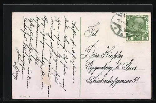 AK Wien, Universität mit Liebenberg-Denkmal und Strassenbahn