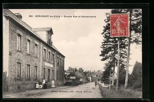 AK Hèricourt-en-Caux, Grande Rue et Gendarmerie