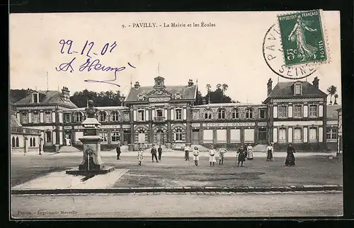 AK Pavilly, La Mairie et les Ècoles