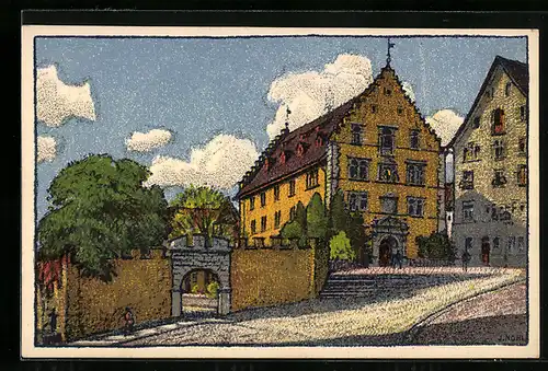 AK Schaffhausen, Blick zum Rathaus