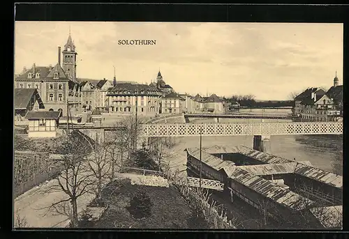 AK Solothurn, Stadtblick mit Brücke