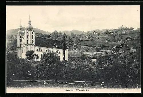 AK Sarnen, Blick auf die Pfarrkirche
