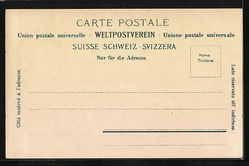 AK Lugano, Via Pessina, Ortspartie mit Strassenhändlern