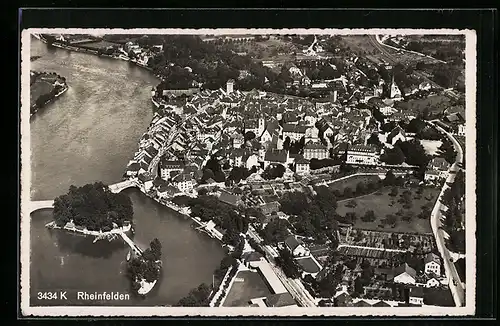 AK Rheinfelden, Gesamtansicht, Fliegeraufnahme