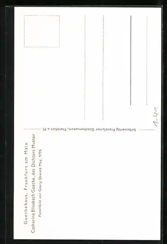 AK Catharina Elisabeth Goethe, Portrait der Mutter Goethes