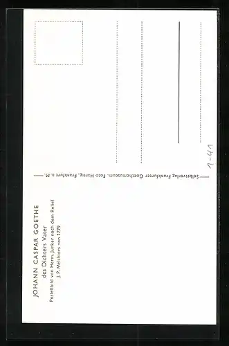 AK Johann Caspar Goethe, Portrait des Vaters von Goethe