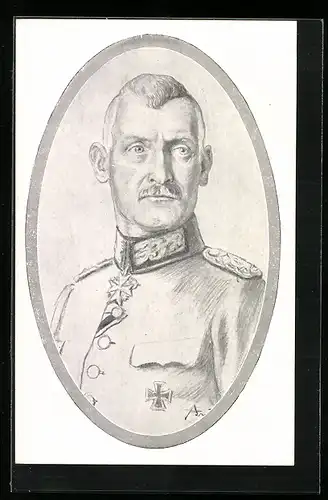 Künstler-AK Portrait Kronprinz Rupprecht von Bayern in Uniform