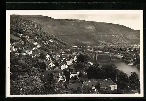 AK Ziegelhausen bei Heidelberg, Totalansicht von einem Berg aus