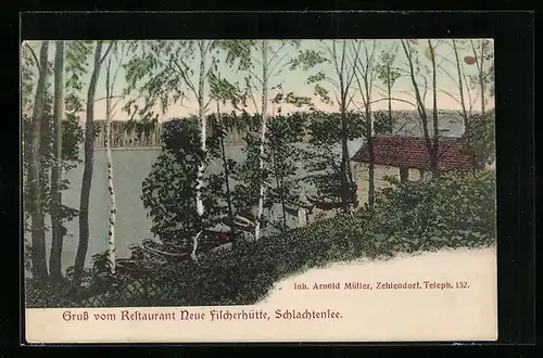 AK Berlin-Schlachtensee, Restaurant Neue Fischerhütte