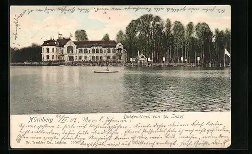 AK Nürnberg, Dutzendteich von der Insel