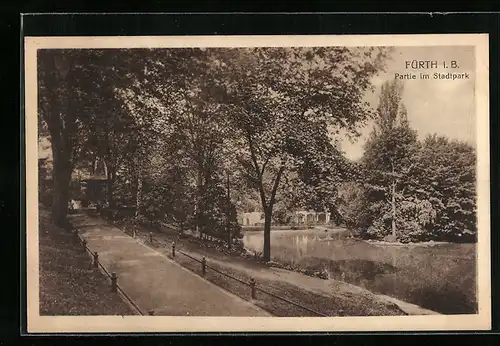 AK Fürth i. B., Partie im Stadtpark