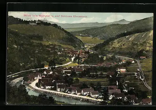 AK Eberstein / Murgtal, Totale mit Schloss Eberstein