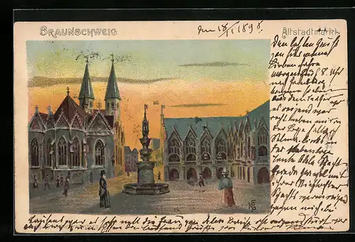 Lithographie Braunschweig, Altstadtmarkt