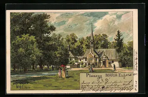 Künstler-AK Planegg, Kirche Maria-Eich