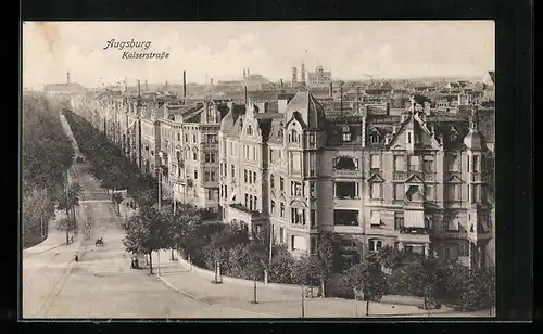 AK Augsburg, Kaiserstrasse mit Umgebung