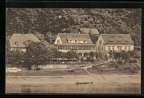 AK Postelwitz / Sächs. Schweiz, Café Häntzschel mit Nebengebäuden