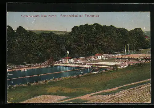 AK Klosterlausnitz, Gemeindebad mit Tennisplatz